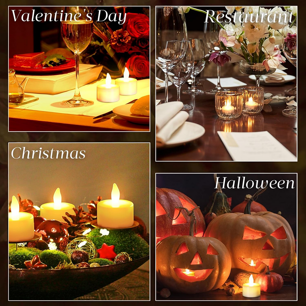 Set of 12 Flameless Floating Candles Battery Operated Tea Lights Tealight Candle