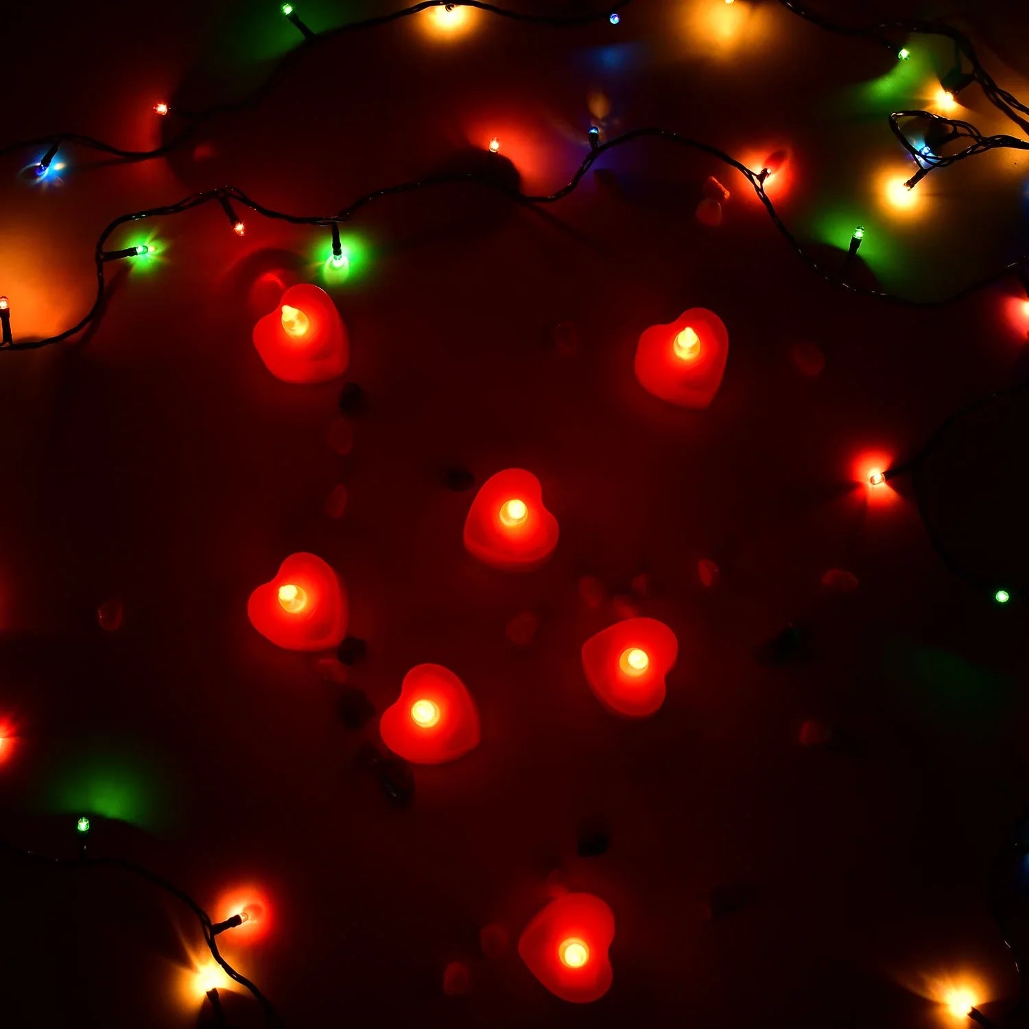 LED Heart Diya Candles