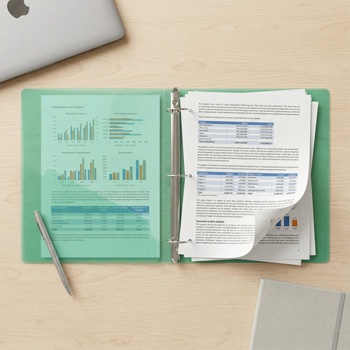A4 transparent ring binder folder