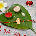Cute Lion Cartoon Kids Rakhi With Multicolor Beads And Red Thread
